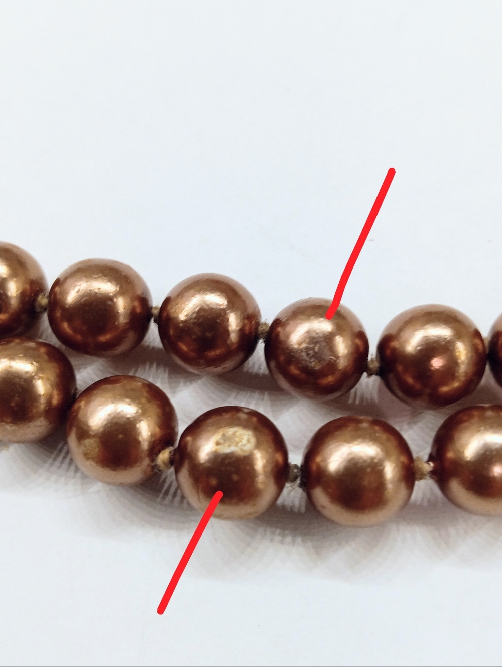 Vintage KJL Faux Chocolate Pearls Necklace Choker 15" - Picture 4 of 5